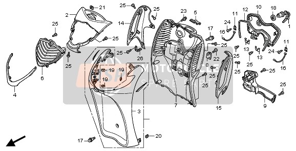 64302KTF640ZG, Cover, Fr. Lower *Y194 * (Y194 Dune Ivory), Honda, 0